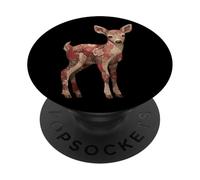 Rústico Cottagecore Patchwork Floral Baby Deer PopSockets PopGrip Adhesivo