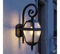 Rústico Farol de Pared Exterior IP43 Impermeable E27 Wandleuchte Jardín Hof