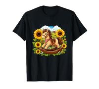 Rústico Granja Caballo Mecedora Girasol Campo Camiseta