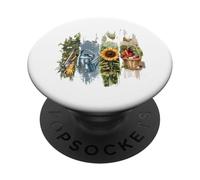 Rústico Jardín Herramientas Cosecha Verduras Girasol PopSockets PopGrip Adhesivo