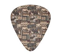 Rústico Lodge Bear - Púas para guitarra acústica y eléctrica, triángulo clásico, 12 piezas
