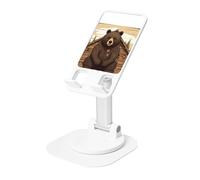Rústico Lodge Bear - Soporte para teléfono celular, ángulo de altura ajustable, giratorio de 360°, portátil, plegable, accesorios de oficina, compatible con todos los teléfonos móviles y tabletas