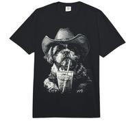 Rústico Shih Tzu Bebiendo Café Helado Lindo Perro Vaquero Occidental Comfort Colors Adult Heavyweight T-Shirt