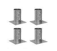 Rusticos Juangarcia - x4 Bases Metálicas Redondas para postes redondos, 4 unidades, material galvanizado resistente a la intemperie (⌀12CM (Pack 4 uds))