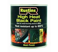 Rustins Alto Calor Resistente Acabado Mate Negro BBQ Estufa Pintura 500ml Grande