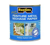 Rustins Pintura metalizada satinada blanca de secado rápido para uso exterior e interior 1 l - 7 m²