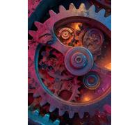 Rustlight Dreams Journal: Glowing Cyberpunk Metal Art Notebook: A Tranquil, High-Detail, Surreal Glow with Rust Colors, Gears, and Magical Aesthetic