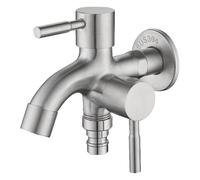 Rustproof Garden Faucet, Stainless Steel Outdoor Faucet, Double Outlet Water Tap For Garden Irrigation, Outside Faucet Double Outlet Faucet Double Outdoor Tap For Garden, 15/15/15 Cm
