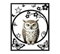 Rustproof Metal Owl Butterfly Wall Art, For Living Room Hallway Entryway