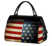 Rusty America Independent Day - Bolsa de viaje para mujeres, hombres, niños y niñas, diseño de bandera de Estados Unidos, bolsa de viaje de 24 L, bolsa de cabina para deportes, gimnasio, yoga, color,