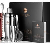 Rusty Barrel Cocktail Kit Modelo Mayfair | Coctelera Profesional de Acero Inoxidable con Cocteleria Accesorios | Kit Cocktail, Kit Cocteleria, Cocktail Set | Elegante Caja de Regalo y Libro de Recetas