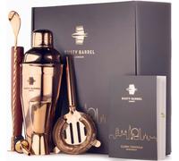 Rusty Barrel Cocktail Kit Modelo Park Lane | Coctelera Profesional de Cobre de Acero Inoxidable con Cocteleria Accesorios | Kit Cocktail, Bartender Kit | Elegante Caja de Regalo y Libro de Recetas