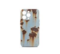 Rusty Glossy Phone Case - Vintage Rust Look Phone Case Compatible for iPhone 16/15/14/13/12/11 Promax, Creative Industrial Rusty Imitation Shockproof CaseCover (For iPhone 14Pro Max,Fine pore glossy)