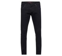 Rusty Neal Black Denim Pantalones vaqueros de algodón elástico Slim Fit Pantalones vaqueros para hombre Negro L30 L32 L34, Black Denim, 34W / 30L