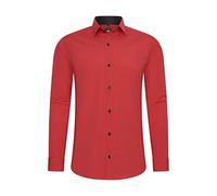 Rusty Neal Camisa de Hombre Premium Slim Fit de Manga Larga Elástica Gris con Cuello Kent para Negocios y Ocio Talla M, rojo, XL