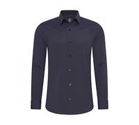 Rusty Neal Camisa de hombre Premium Slim Fit de manga larga elástica gris con cuello Kent para negocios y ocio Talla M, azul marino, 4XL