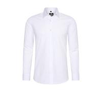 Rusty Neal Camisa de hombre Premium Slim Fit Manga Larga Elástica Contraste Camisa Negocios Camisa Casual Camisa, Blanco, L