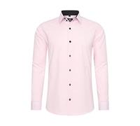 Rusty Neal Camisa de Hombre Premium Slim Fit Manga Larga Elástica Gris Cuello Kent Camisa de Negocios Casual M, Rosa., L