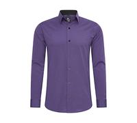 Rusty Neal Camisa de Hombre Premium Slim Fit Manga Larga Elástica Gris Cuello Kent Camisa de Negocios Casual M, morado, M