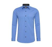 Rusty Neal Camisa para hombre Premium Slim Fit de manga larga elástica gris con cuello Kent para negocios y ocio Talla M, azul, L