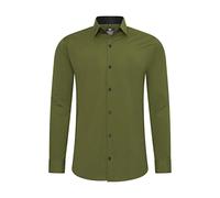 Rusty Neal Camisa para Hombre Premium Slim Fit Manga Larga Elástica Gris Cuello Kent Camisa de Negocios Casual M, caqui, S