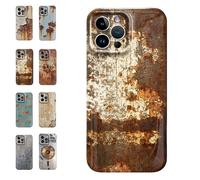 Rusty Phone Case, Rusty Metal Texture for iPhone Case,Vintage Aesthetic Rust Texture,Creative Industrial Iron Style Shockproof,Compatible for iPhone 16/15/14/13/12/Pro Max (For iPhone 15Pro,C)