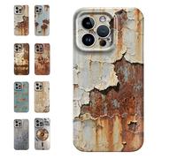 Rusty Phone Case, Rusty Metal Texture for iPhone Case,Vintage Aesthetic Rust Texture,Creative Industrial Iron Style Shockproof,Compatible for iPhone 16/15/14/13/12/Pro Max (For iPhone 15ProMax,B)