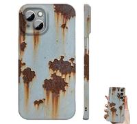 Rusty Phone Case, Vintage Rust Look Phone Case with Glossy Imitation Metal Texture, Industrial Iron Style Creative Design Drop Protection Cover for iPhone 16/15/14/13/12/11 ProMax (for 13 pro,Hard)