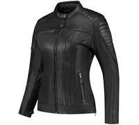 Rusty Stitches Alice Chaqueta de cuero de moto para mujer, negro, Talla 38