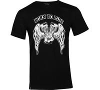 Rusty Stitches Born To Ride Camiseta, Negro/Blanco, Talla XL