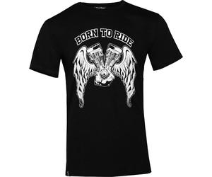 Rusty Stitches Born To Ride Camiseta, negro-blanco, tamaño L para Hombres