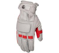 Rusty Stitches Calvin Guante de moto, gris/rojo, Talla L