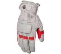 Rusty Stitches Calvin Guante de moto, gris-rojo, tamaño M para Hombres