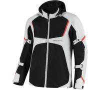 Rusty Stitches Carlo Chaqueta textil de moto, Gris claro/negro/rojo, Talla XL