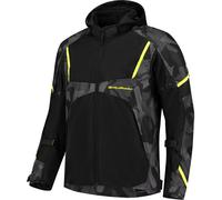 Rusty Stitches Carlo Chaqueta textil de moto, negro/gris/amarillo fluo, Talla L