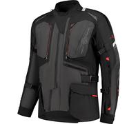 Rusty Stitches Cliff Chaqueta textil impermeable para motocicleta, negro-gris-rojo, tamaño M para Hombres