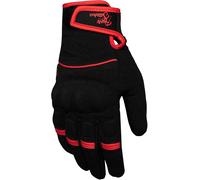 Rusty Stitches Clyde Guantes de motocicleta, negro-rojo, tamaño 4XL para Hombres