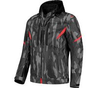 Rusty Stitches Dylan Camo, chaqueta textil impermeable 3XL male Gris Oscuro/Gris Claro/Rojo