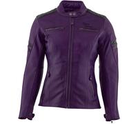 Rusty Stitches Joyce Chaqueta de cuero de motocicleta para damas, negro-lila, tamaño 36 para Mujer