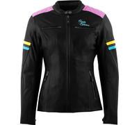 Rusty Stitches Joyce V2, chaqueta de cuero mujer 38 male Negro/Fucsia/Amarillo/Azul