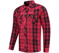 Rusty Stitches Neil Camisa de moto, negro/rojo, Talla M