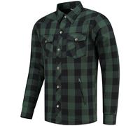 Rusty Stitches Neil Camisa de moto, negro/verde, Talla S