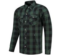 Rusty Stitches Neil Camisa de moto, negro-verde, tamaño S para Hombres