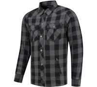 Rusty Stitches Neil V2 Camisa de moto, gris/negro, Talla XXL
