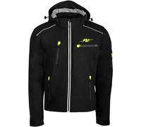 Rusty Stitches Stan Chaqueta textil de motocicleta, negro-amarillo, tamaño L para Hombres