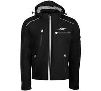 Rusty Stitches Stan Chaqueta textil de motocicleta, negro-blanco, tamaño 3XL para Hombres