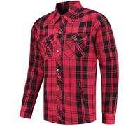 Rusty Stitches Super Neil V2 Camisa de moto, negro-rojo, tamaño 8XL para Hombres