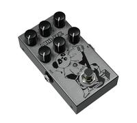 RUSUO Pedales de efectos eléctricos de metal pesado para guitarra eléctrica, efecto de distorsión de sobrecarga, ajustador de ecualizador, pedal de guitarra portátil de distorsión británica para