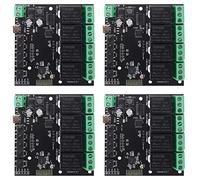 RUSWEST 4X 4CH Tuya Interruptor MóDulo de Interruptor WiFi Relé Inalámbrico Aplicación de Inteligente Control Remoto Temporizador Inteligente para Interruptor de Hogar Inteligente