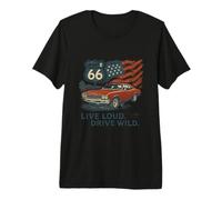 Ruta 66 Ruta Salvaje ruidosa Camiseta Premium